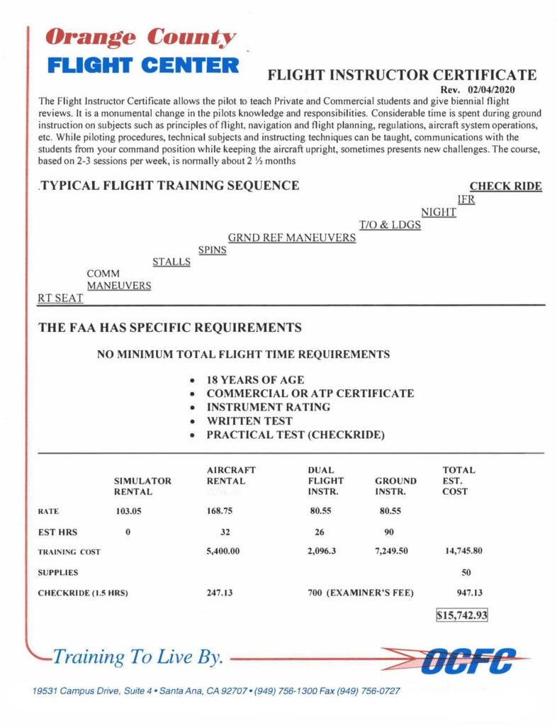 Flight Instructor Certificate
